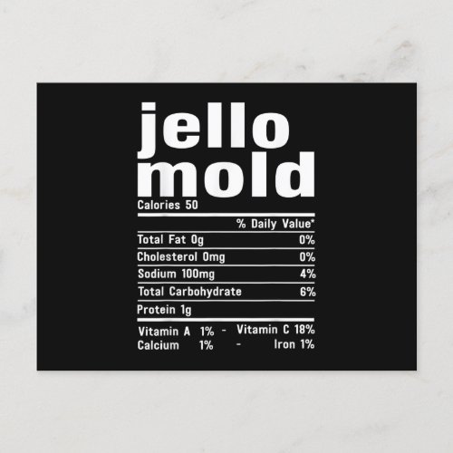 Jello Mold Nutrition Facts Family Matching Christm Invitation Postcard