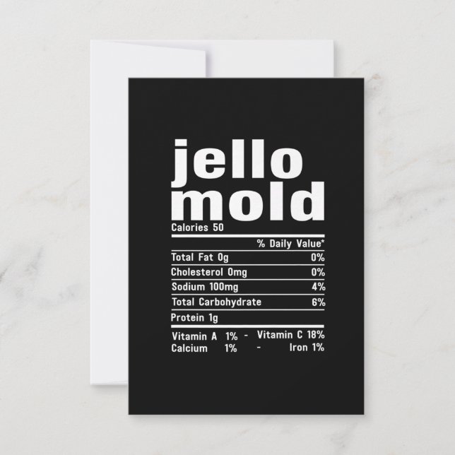 Jello Mold Nutrition Facts Family Matching Christm Thank You Card (Front)