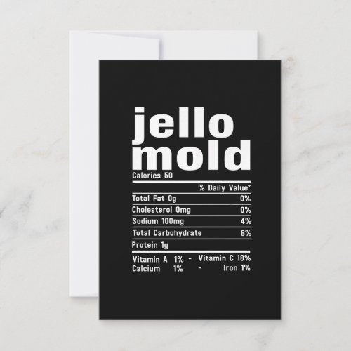 Jello Mold Nutrition Facts Family Matching Christm Thank You Card