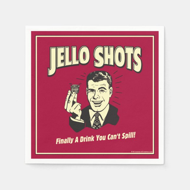 Jello Shots: Drink You Can't Spill Napkins (Front)