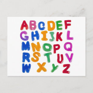 Jelly alphabets postcard