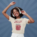 Jelly and Jam Jar Jar Graphic Tri-Blend Shirt<br><div class="desc">They'll all be jelly of your t-shirt. This graphic tee features the simple one-word slogan JELLY along with an illustration of a jelly or jam jar. The dark red,  blue and cream colored design has a distressed style for a vintage look.</div>