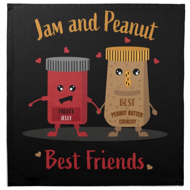 Jelly And Peanut Butter Sandwich Foodies  Cloth Napkin (Front)