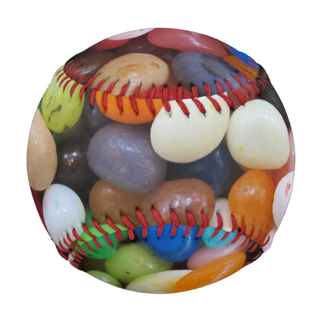 Jelly Bean black blue green Candy Texture Template Baseball (Back)