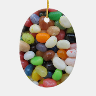 Jelly Bean black blue green Candy Texture Template Ceramic Ornament