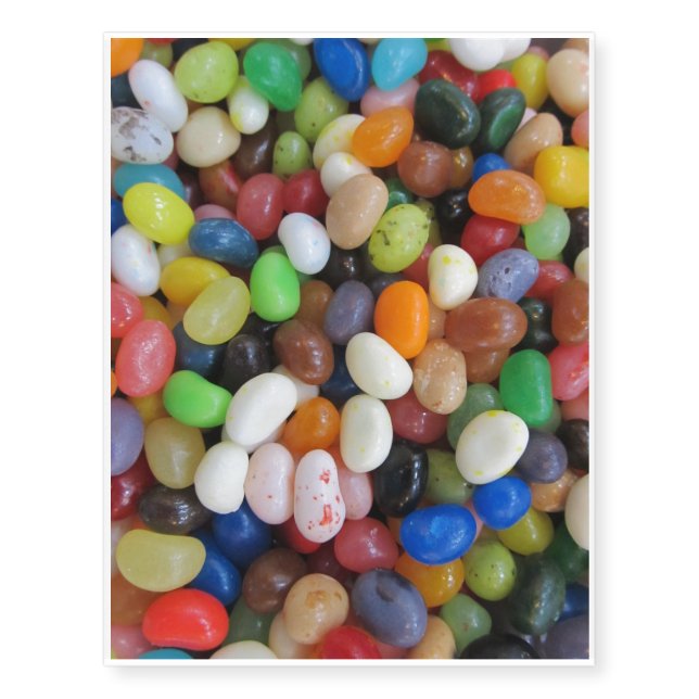 Jelly Bean black blue green Candy Texture Template Temporary Tattoos (Front)