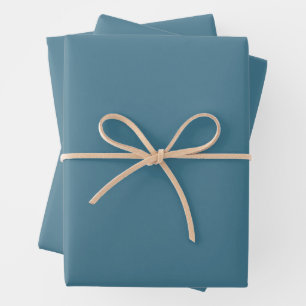 Jelly Bean Blue Solid Color Wrapping Paper Sheets