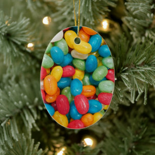 Jelly Bean Candies Colorful Ceramic Ornament