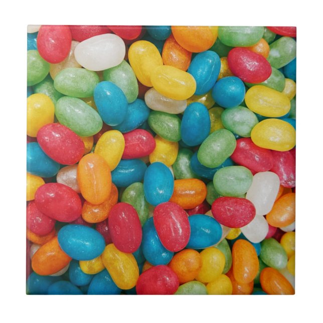 Jelly Bean Candies Colorful Ceramic Tile (Front)