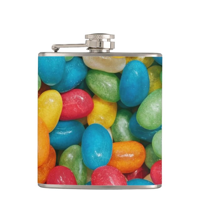 Jelly Bean Candies Colorful Flask (Front)