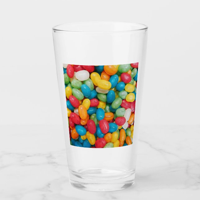 Jelly Bean Candies Colorful Glass (Front)