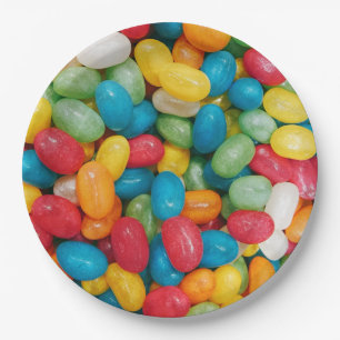 Jelly Bean Candies Colorful Paper Plates