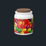 Jelly bean candy jar<br><div class="desc">Jelly bean print on candy jar</div>