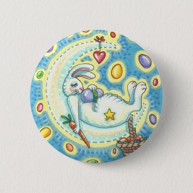 JELLY BEAN DREAMS EASTER BUNNY RABBIT BUTTON Round (Front)