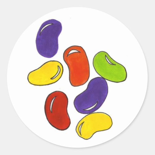 Jelly Bean Easter Pride Rainbow Candy Jellybeans Classic Round Sticker