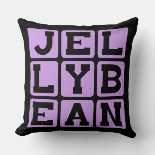 Jelly Bean, Flavored Candy Throw Pillow