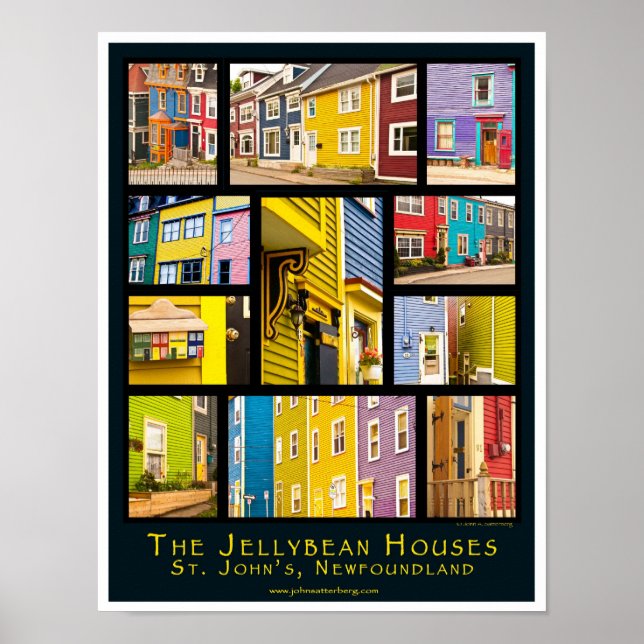 Jelly Bean Houses of St John's, NL, Canada Poster (Front)