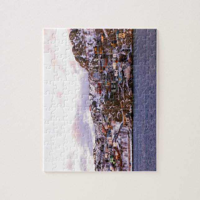 Jelly Bean Houses Painted By Sunset Jigsaw Puzzle (Vertical)