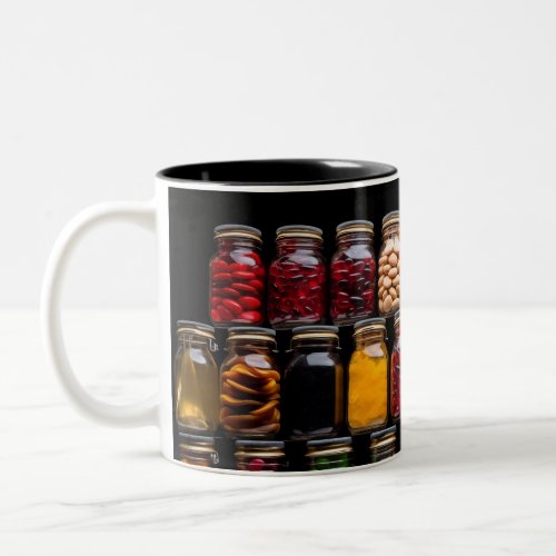 Jelly Bean Jar Knolling Two_Tone Coffee Mug