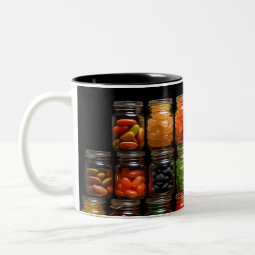 Jelly Bean Jar Knolling  Two_Tone Coffee Mug