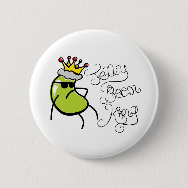 Jelly Bean King Pinback Button (Front)