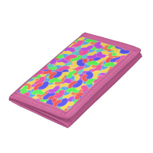 Jelly Bean Madness Fun Candy Pattern Tri-fold Wallet