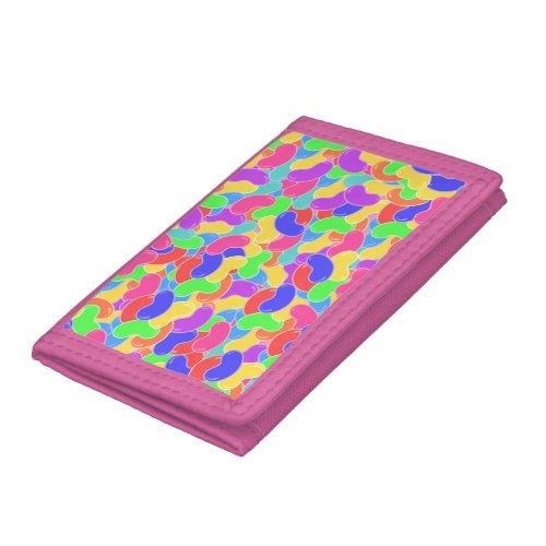 Jelly Bean Madness Fun Candy Pattern Trifold Wallet
