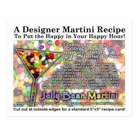 Jelly Bean Martini Recipe Postcard