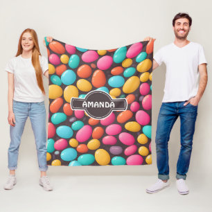 Jelly bean Mosaic Colorful Personalized Pattern Fleece Blanket