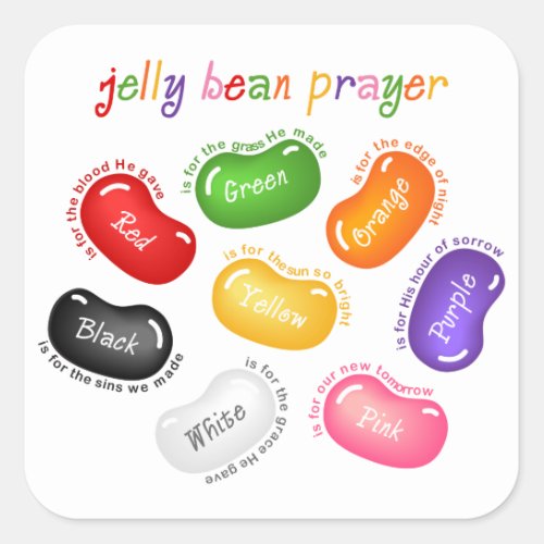 Jelly Bean Prayer Sticker