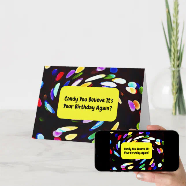 Jelly Bean Space Candy Pun Birthday Card Zazzle