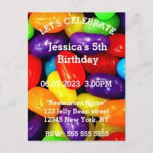 Jelly Beans 5th Birthday Candy Sweet Colorful Kids Postcard