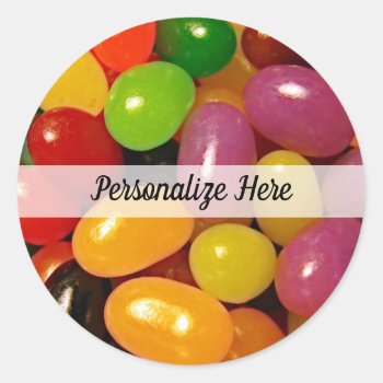 Jelly Beans And Easter Holidays Classic Round Sticker by bonfirechristmas at Zazzle