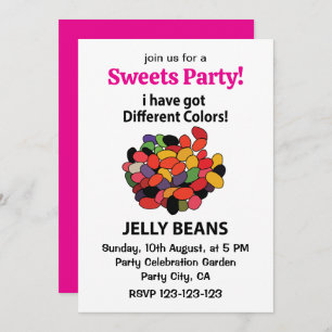 Jelly Beans Colorful Funny Jelly Beans Invitation