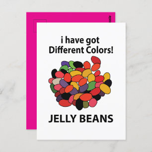 Jelly Beans Colorful Funny Jelly Beans Postcard