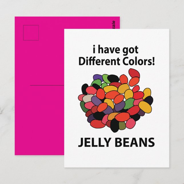 Jelly Beans Colorful Funny Jelly Beans Postcard (Front/Back)