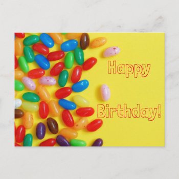 Jelly Beans Happy Birthday Postcard by VBleshka at Zazzle