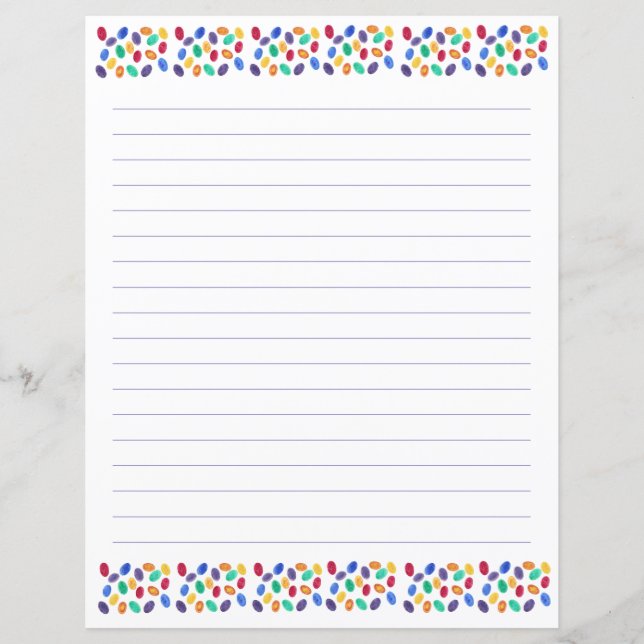 Jelly Beans Lined Stationery (Front)