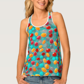 "Jelly Beans on Plaid Background" Tank Top