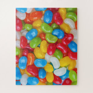 Jelly Beans, Rainbow Colored & Sweet Candy Jigsaw Puzzle