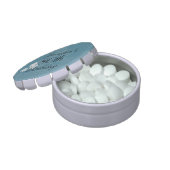 Jelly Belly Blue Floral Party Favor 80th Birthday Candy Tin (Opened)
