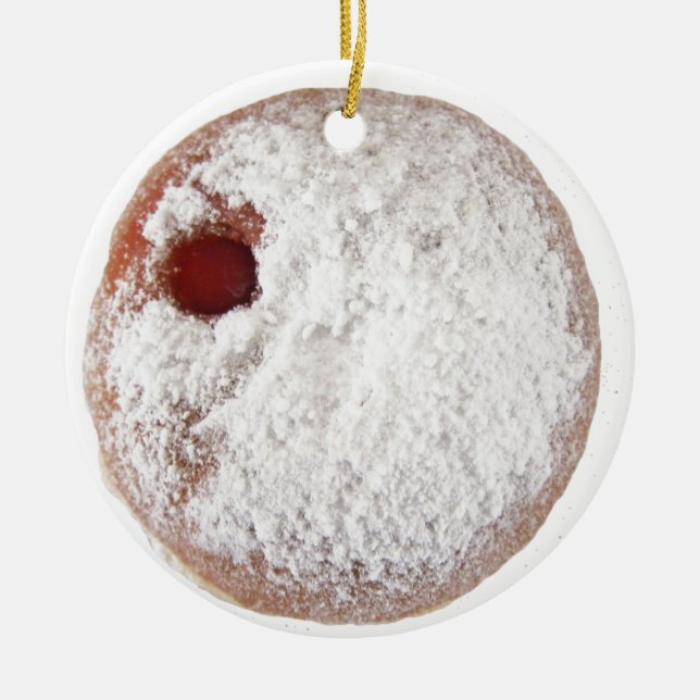 Jelly Donut Ceramic Ornament (Front)