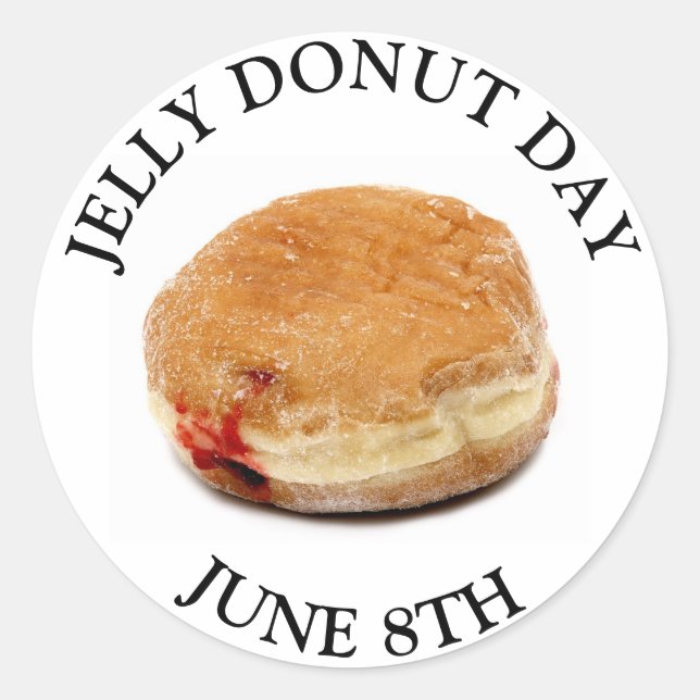 Jelly Donut Day June 8th Food Holiday Stickers (Front)