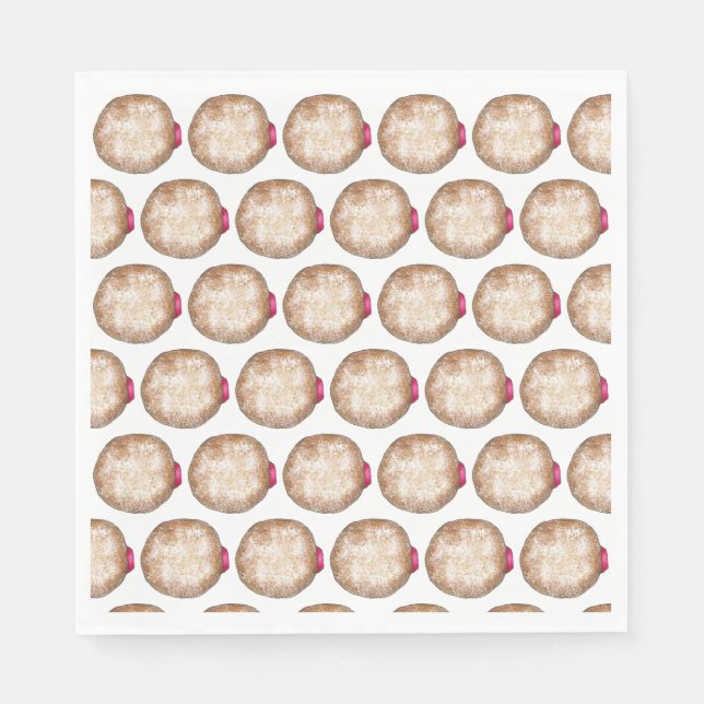 Jelly Donut Doughnut Hanukkah Chanukkah Sufganiyah Napkins (Front)