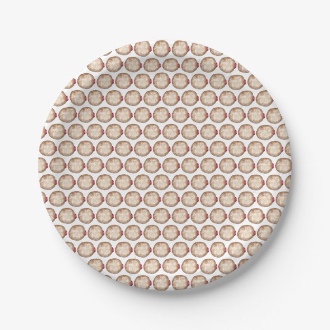 Jelly Donut Doughnut Hanukkah Chanukkah Sufganiyah Paper Plates (Front)