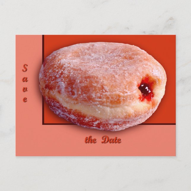 Jelly Filled Donut Announcement Postcard (Front)