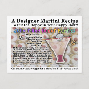 Jelly Filled Donut Martini Recipe Postcard