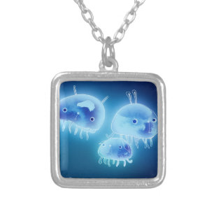 Jelly fish 2013 silver plated necklace
