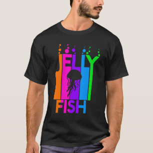 Jelly Fish Animal Rainbow Bubble With Silhouette T-Shirt