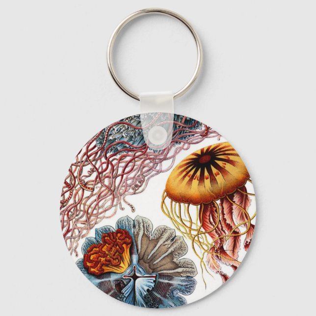 Jelly Fish by Ernst Haeckel Keychain (Front)